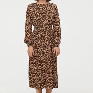 H&M leopard viscose maxi dress